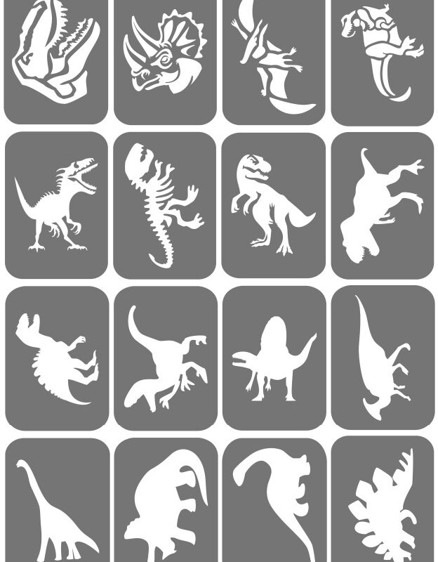 Zestaw szablonów do tatuaży - Dinozaury