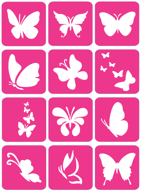 Motyle - ekspresowe szablony do tatuaży