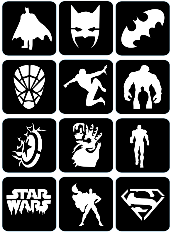 Superbohaterowie - ekspresowe szablony do tatuaży