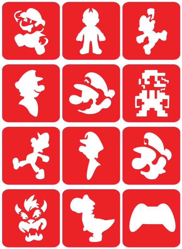 Mario - ekspresowe szablony do tatuaży
