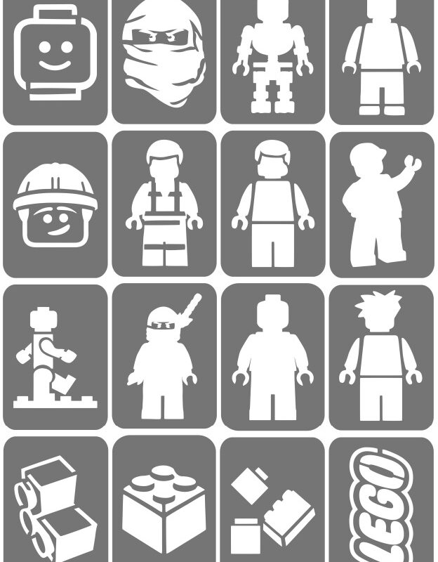 Zestaw szablonów do tatuaży - Klocki Lego