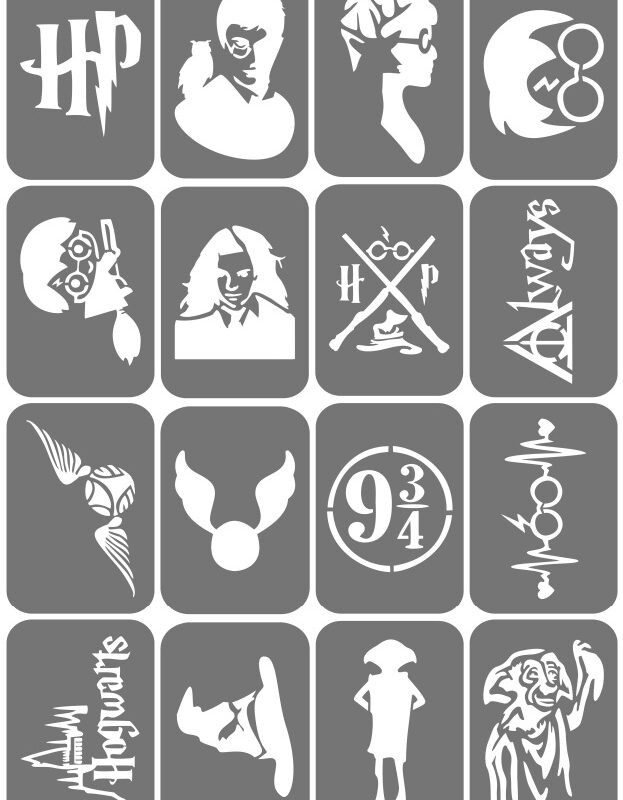 Zestaw szablonów do tatuaży - Harry Potter