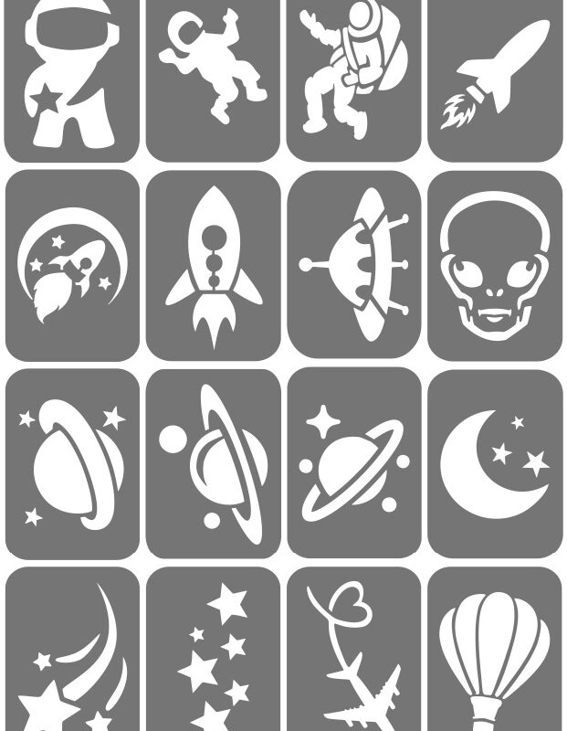 Zestaw szablonów do tatuaży - Kosmos