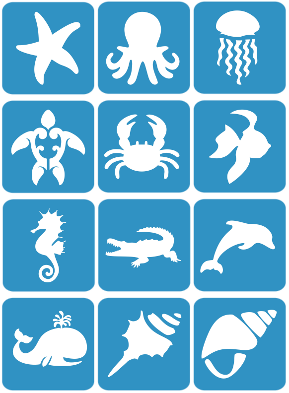 Morskie - ekspresowe szablony do tatuaży