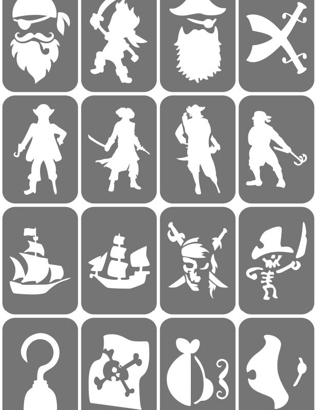 Zestaw szablonów do tatuaży - Piraci