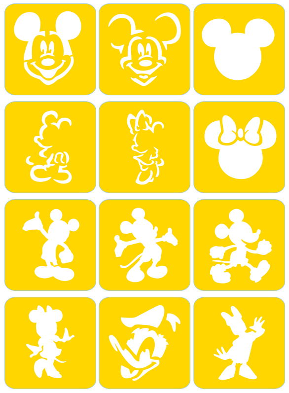 Myszka Mickey - ekspresowe szablony do tatuaży