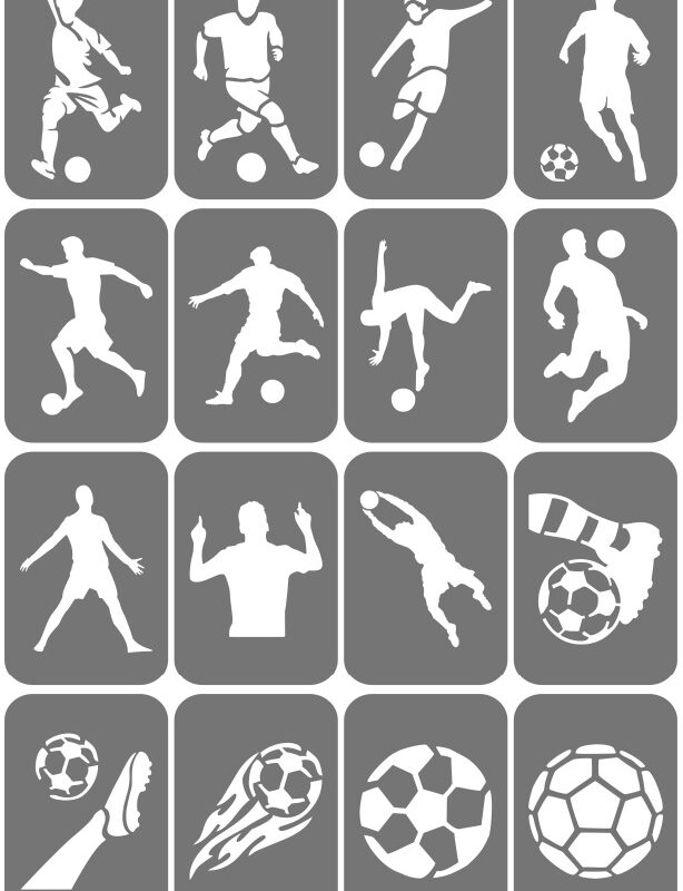 Zestaw szablonów do tatuaży - Sport, Piłka nożna