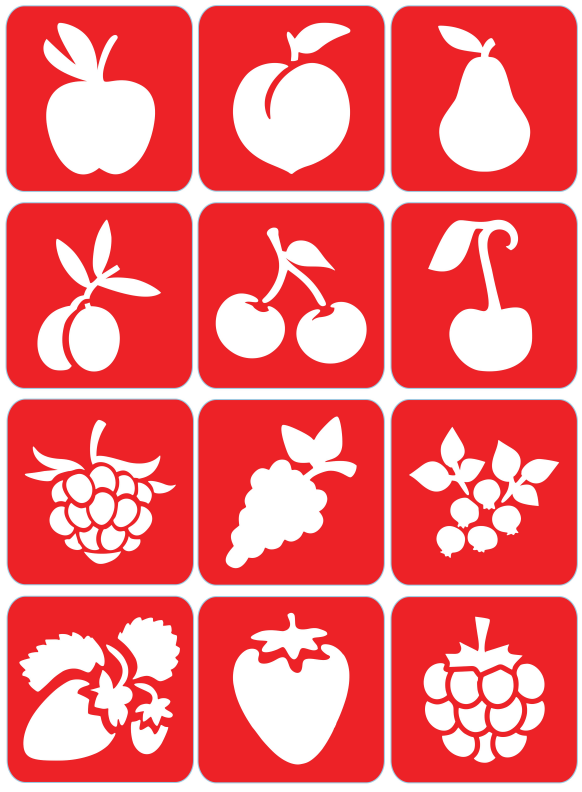 Owoce - ekspresowe szablony do tatuaży