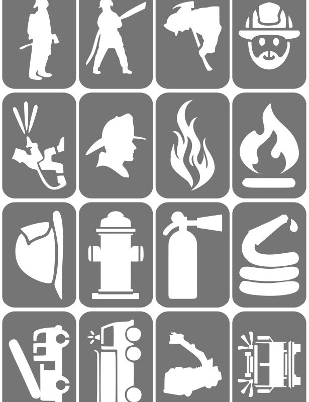 Zestaw szablonów do tatuaży - Straż