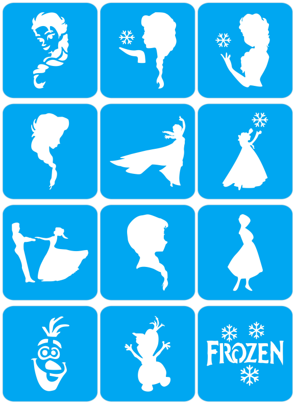 Frozen, Kraina Lodu - ekspresowe szablony do tatuaży