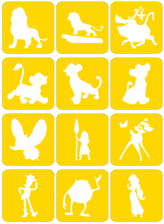 Król Lew, bajkowe - ekspresowe szablony do tatuaży