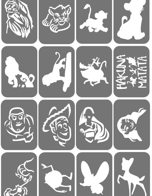 Zestaw szablonów do tatuaży - Król Lew