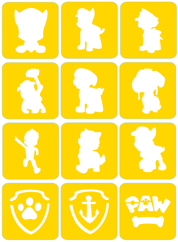 Psi Patrol - ekspresowe szablony do tatuaży