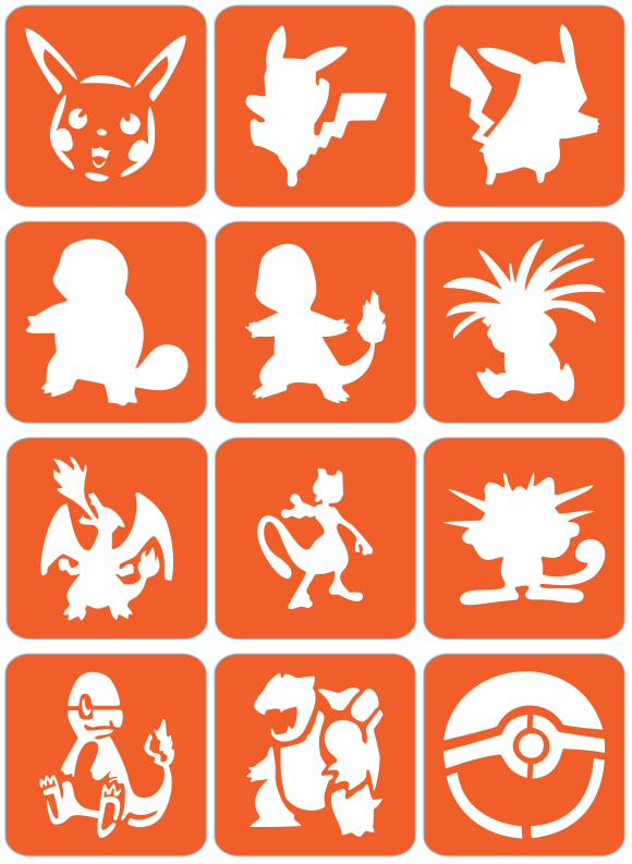 Pokemony - ekspresowe szablony do tatuaży