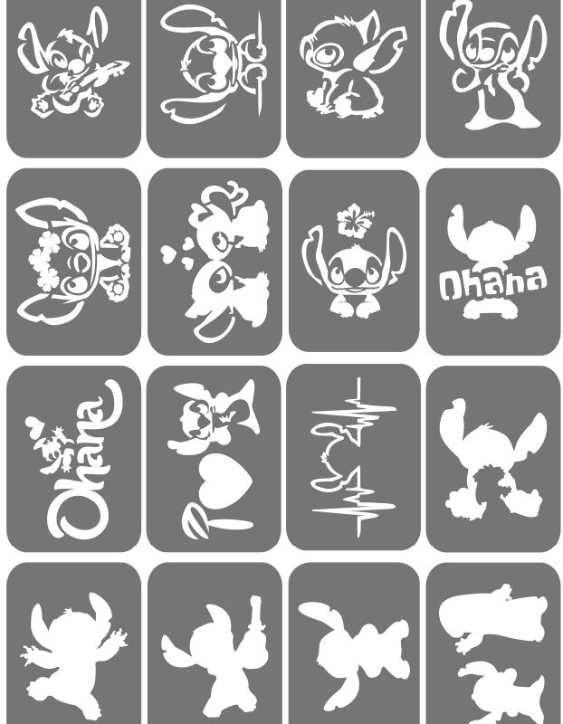 Zestaw szablonów do tatuaży - Stitch