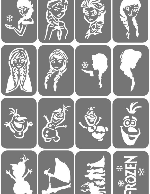 Zestaw szablonów do tatuaży - Kraina Lodu