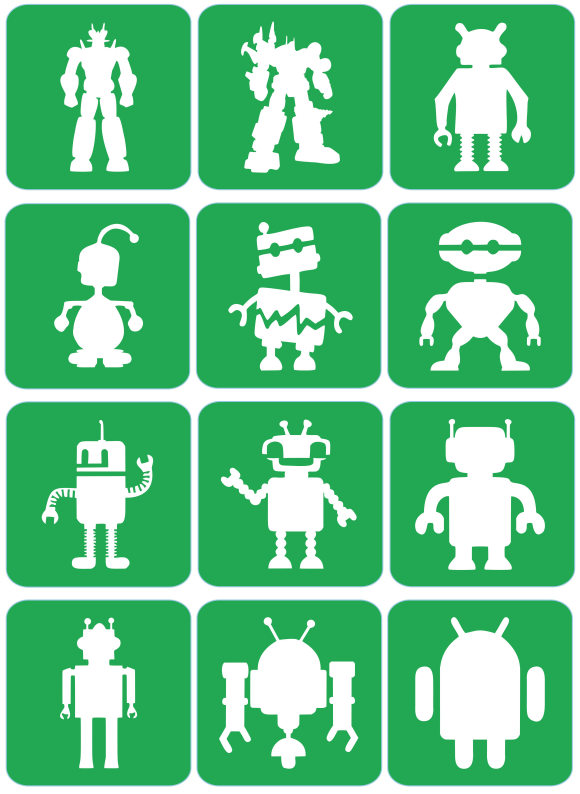Roboty - ekspresowe szablony do tatuaży