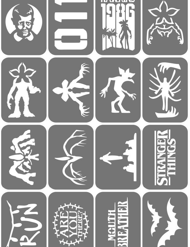 Zestaw szablonów do tatuaży - Stranger Things