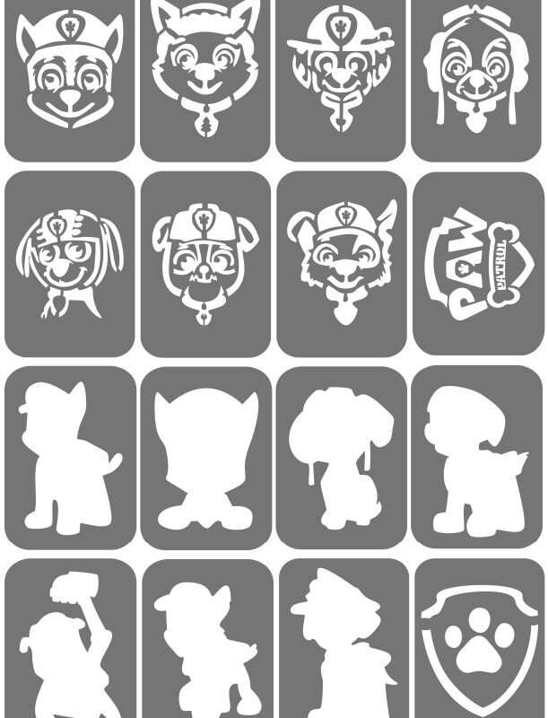 Zestaw szablonów do tatuaży - Psi Patrol