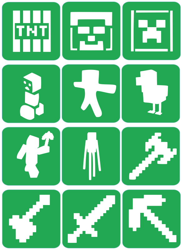 Minecraft  - ekspresowe szablony do tatuaży