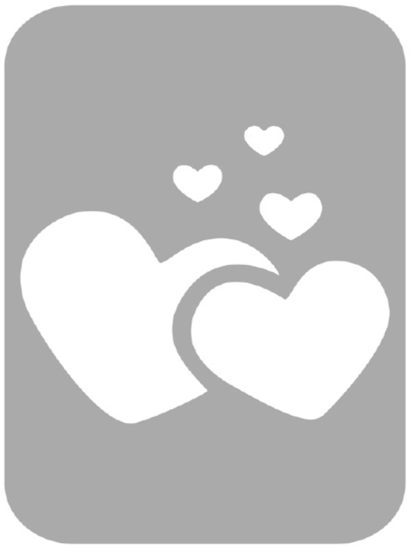 Szablon do tatuażu - Serca 46C