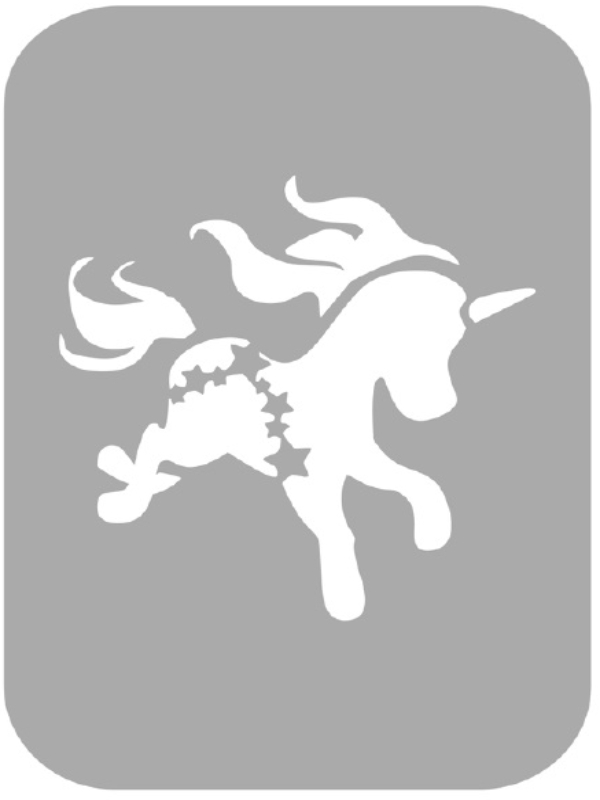 Szablon do tatuażu - Jednorożce 19K