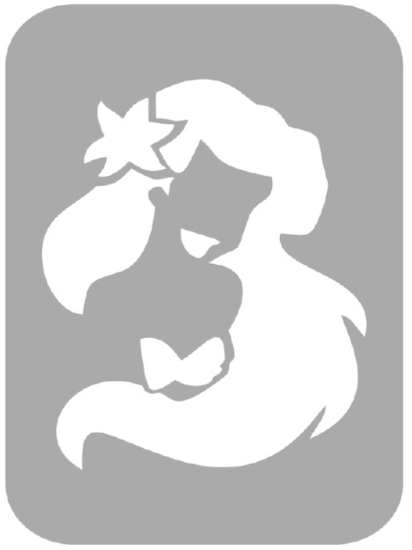 Szablon do tatuażu - syrenka 7L