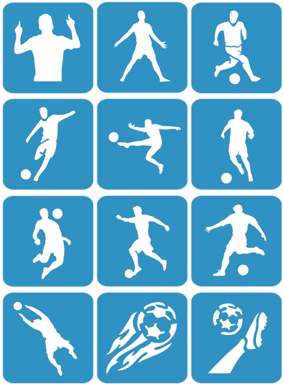 Piłka nożna - ekspresowe szablony do tatuaży