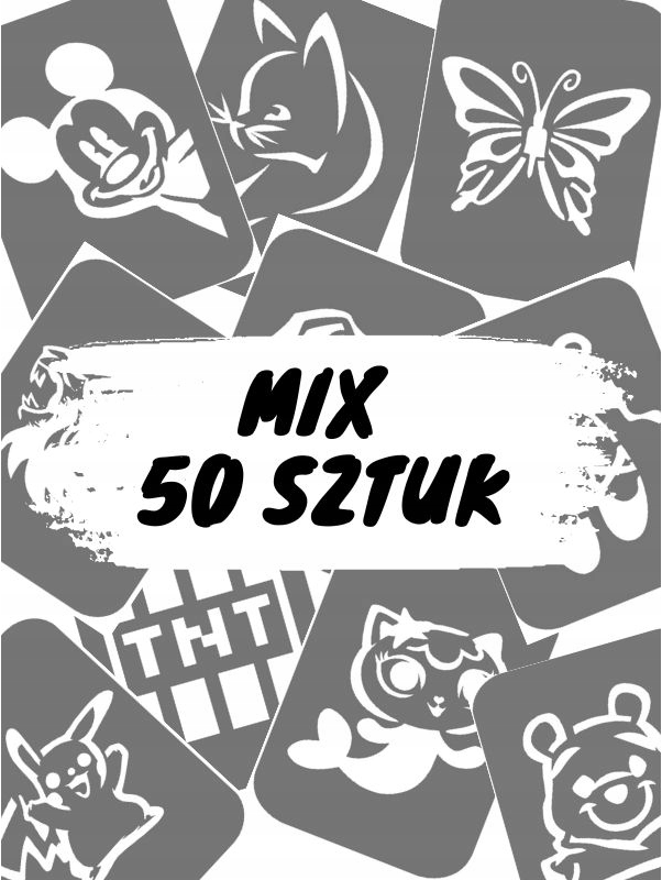MIX 50 szt. szablonów do tatuaży