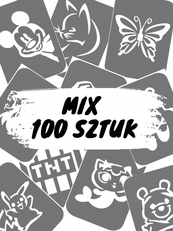 MIX 100 szt. szablonów do tatuaży