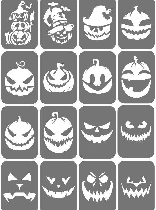 Zestaw szablonów do tatuaży - Dynie/Halloween