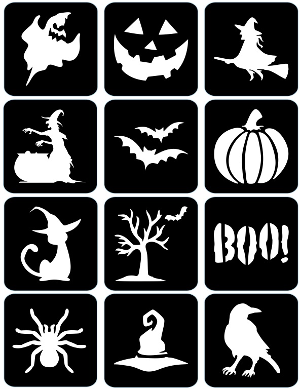 Zestaw ekspresowych szablonów do tatuaży - HALLOWEEN