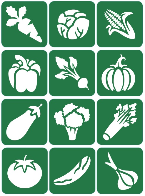 Zestaw ekspresowych szablonów do tatuaży - Warzywa