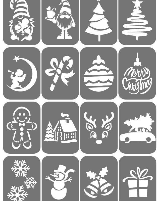 Zestaw szablonów do tatuaży - Boże Narodzenie