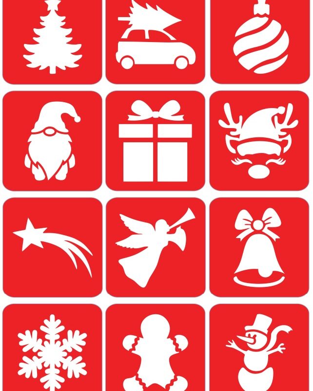Zestaw ekspresowych szablonów do tatuaży - Świąteczne