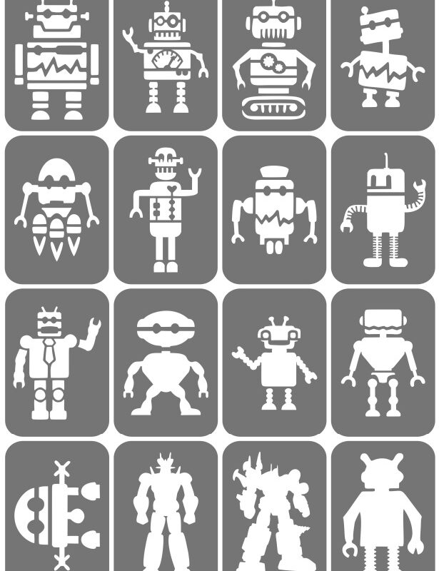 Zestaw szablonów do tatuaży - Roboty