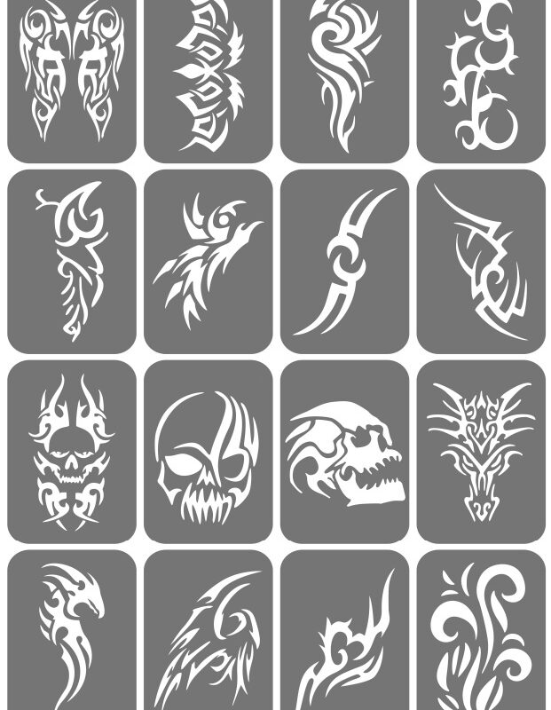 Zestaw szablonów do tatuaży - Tribale