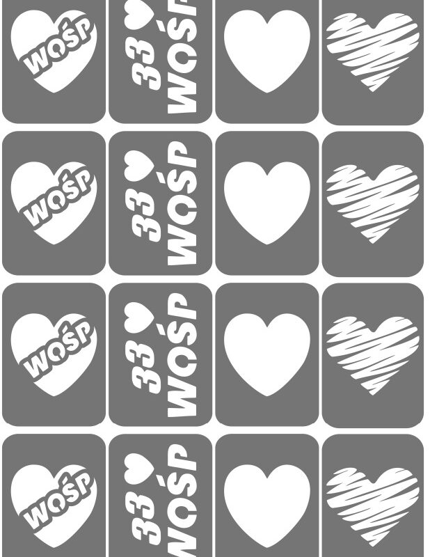 Zestaw szablonów do tatuaży - WOŚP