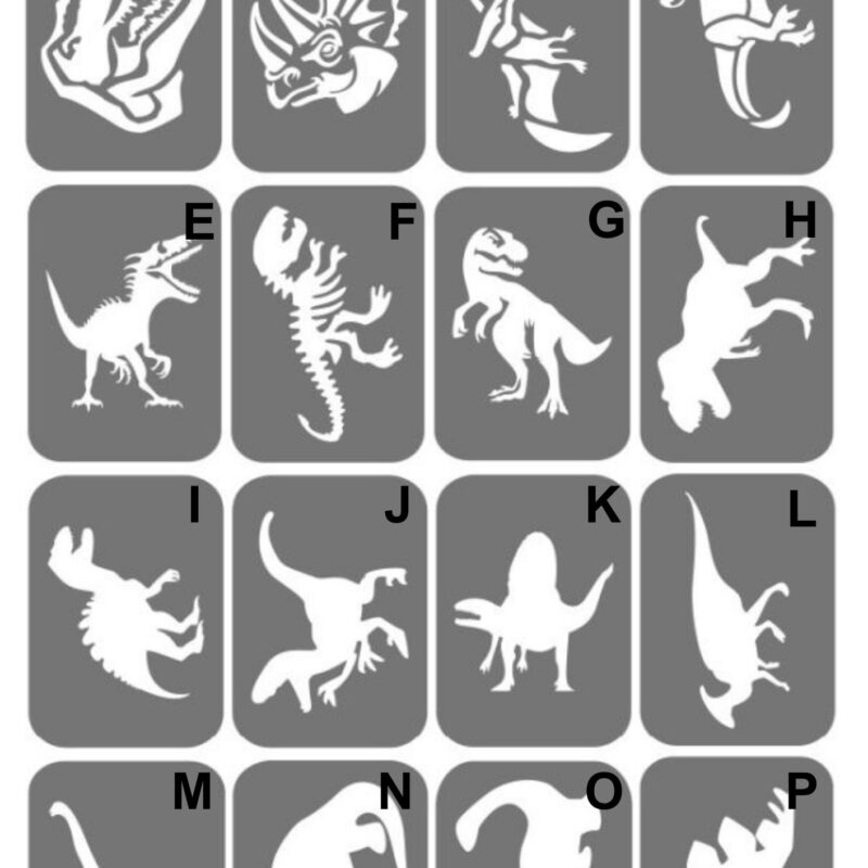 Szablony do tatuaży XL - Dinozaury