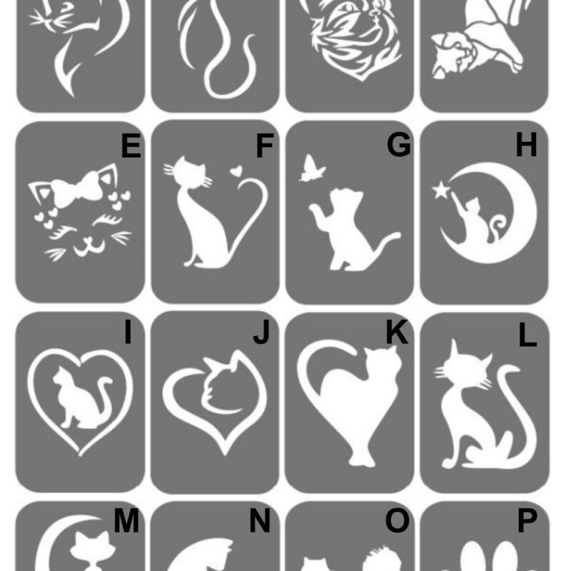 Szablony do tatuaży XL - Koty