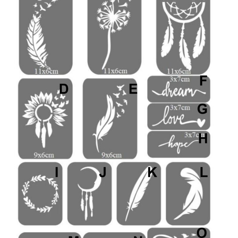 Szablony do tatuaży XL - Piórka