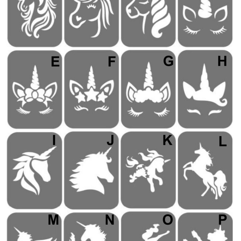 Szablony do tatuaży XL - Jednorożce