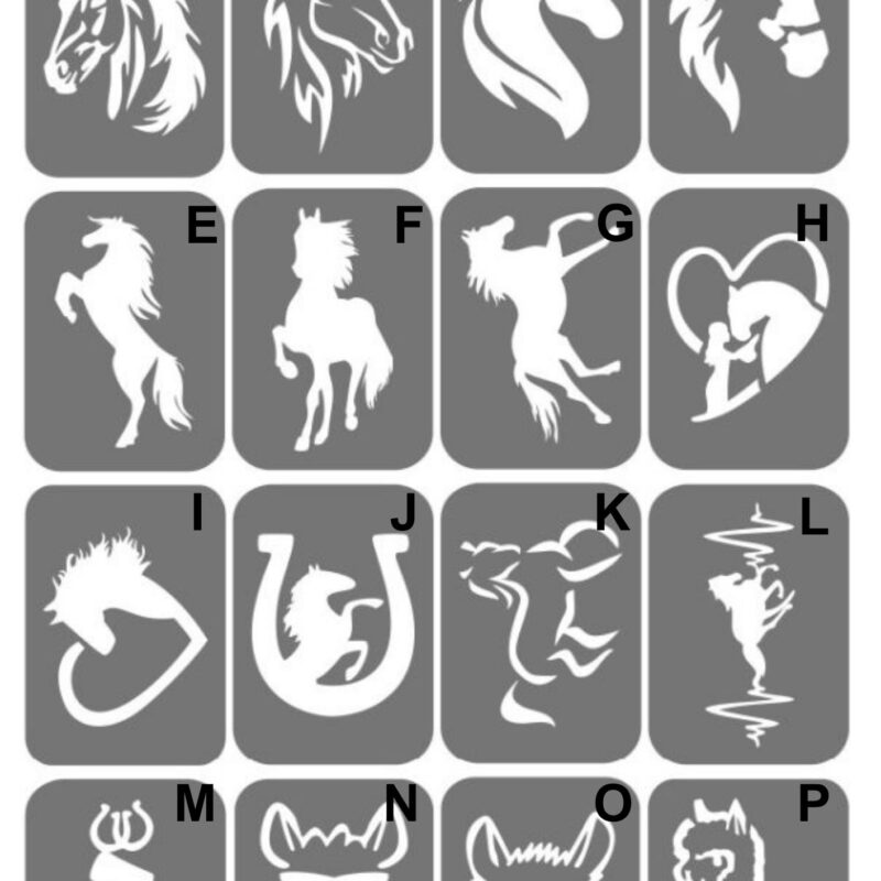 Szablony do tatuaży XL - Konie, lamy