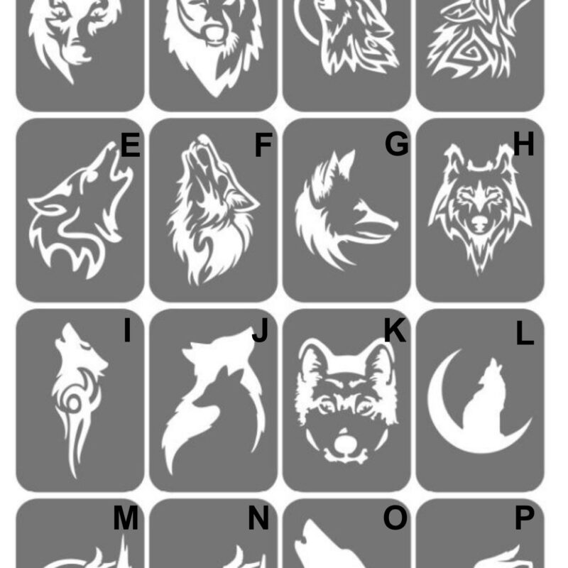 Szablony do tatuaży XL - Wilki