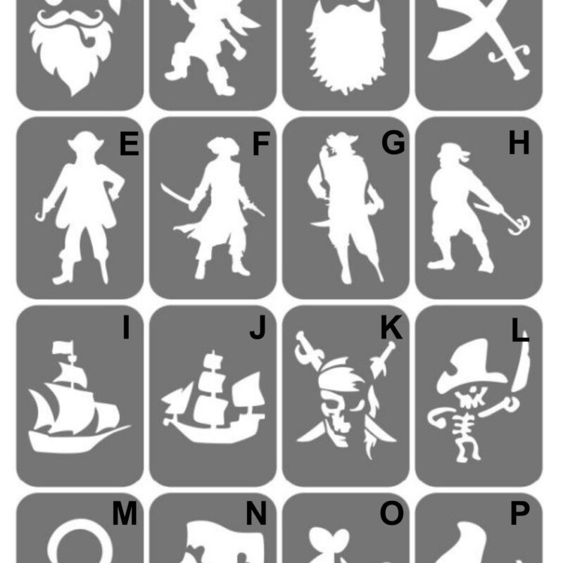 Szablony do tatuaży XL - Piraci