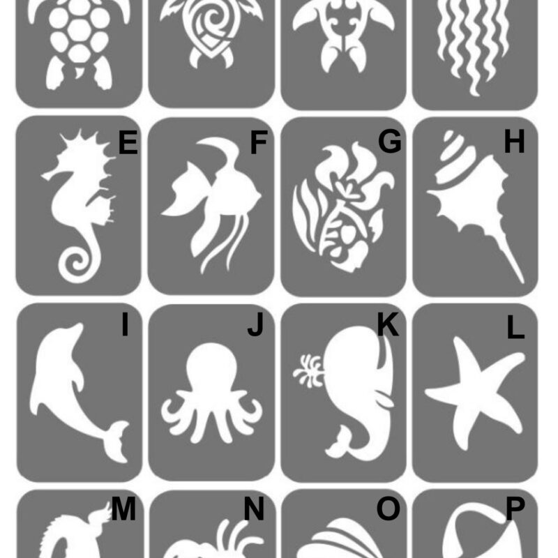 Szablony do tatuaży XL - Morskie