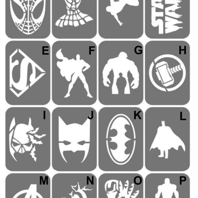 Szablony do tatuaży XL - Superbohaterowie