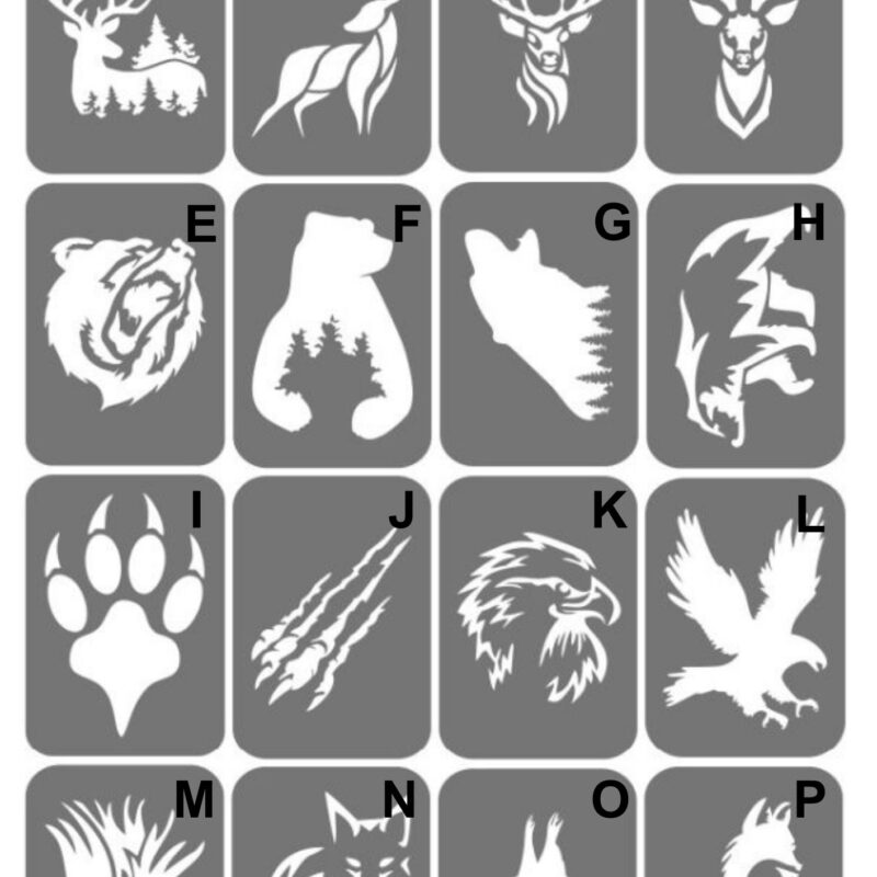 Szablony do tatuaży XL - Dzikie zwierzęta