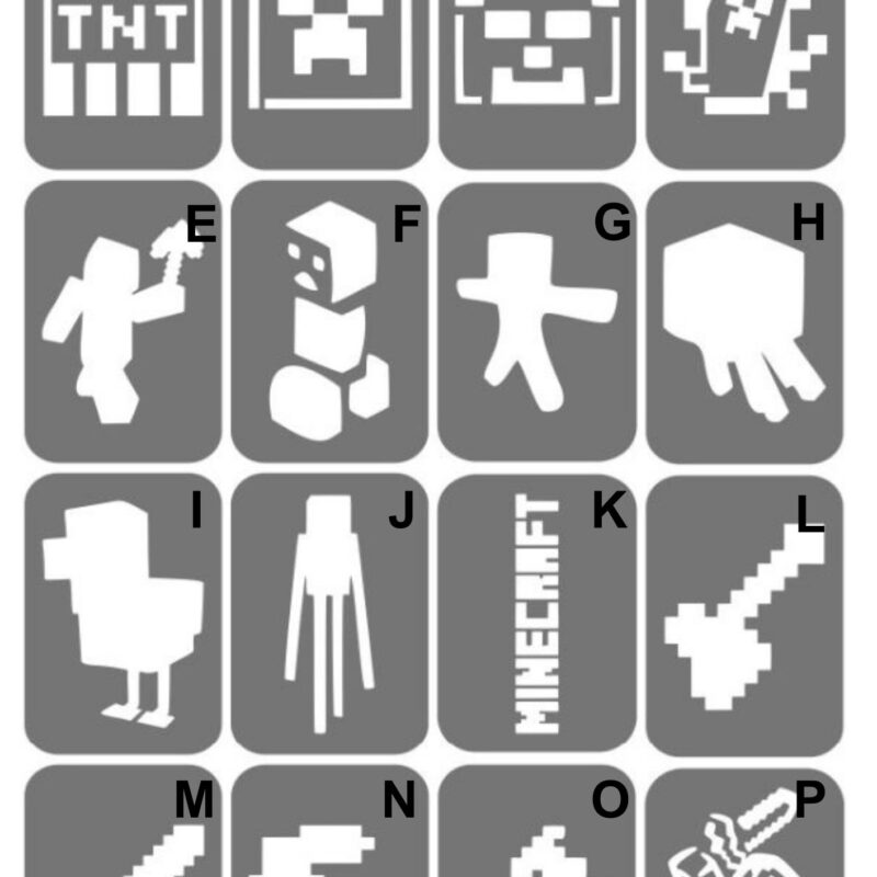 Szablony do tatuaży XL - Minecraft