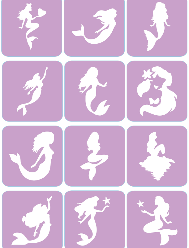 Syrenki - ekspresowe szablony do tatuaży